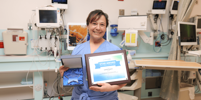 Leticia Suarez with STAR award